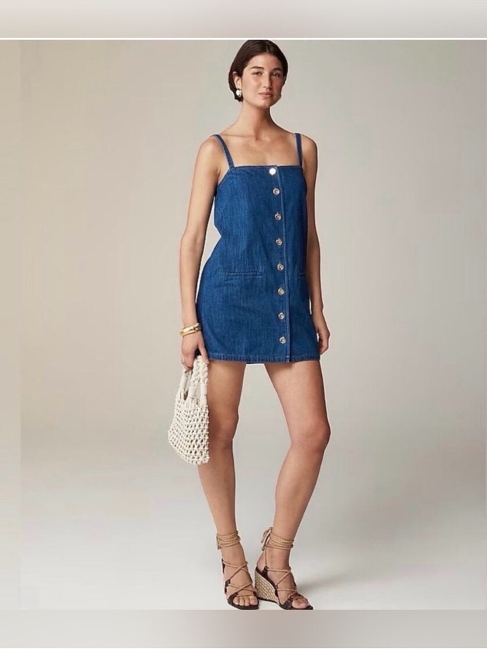 J crew Claudia denim dress large
